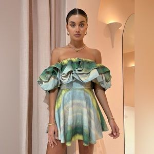 NWT!! ACLER CUMBERLAND DRESS IN IMPRESSIONIST STRIPE